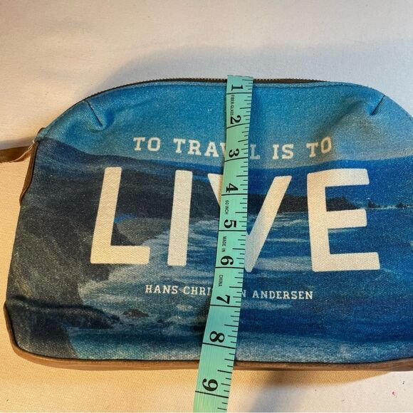To travel is to live travel literary quote bag ocean scene pouch two's company - Picture 9 of 9